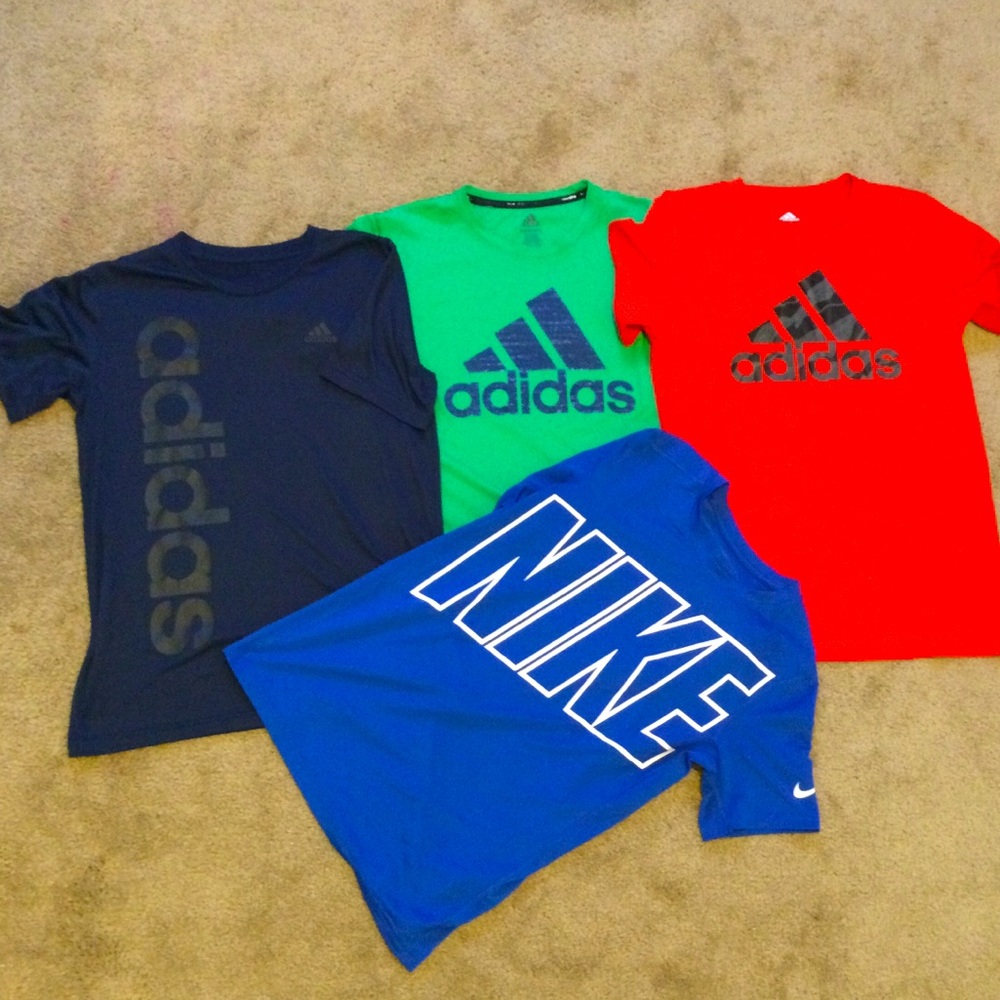 Boys Adidas Nike Short Sleeve Shirts 10/12 4pc